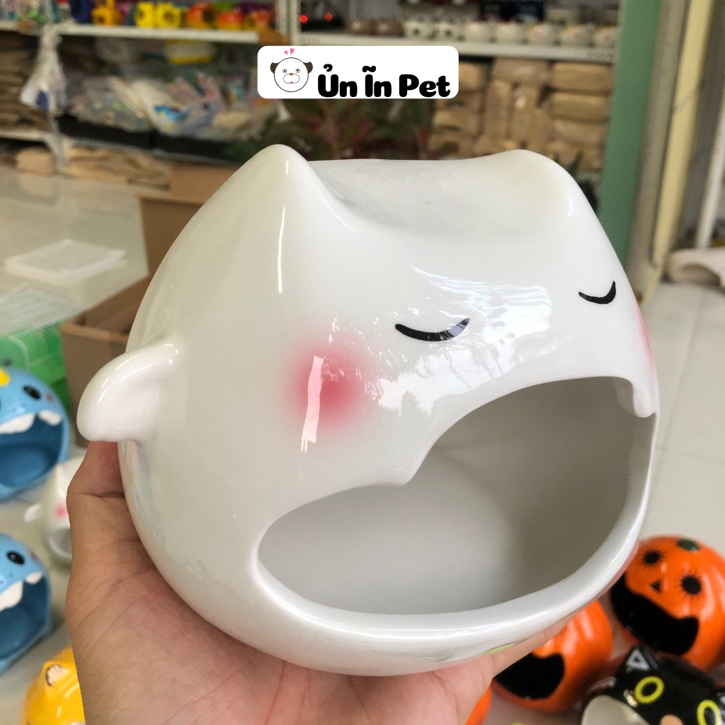 Nhà ngủ sứ hamster, THIÊN THẦN TRẮNG, dơi trắng siêu mát, dễ thương