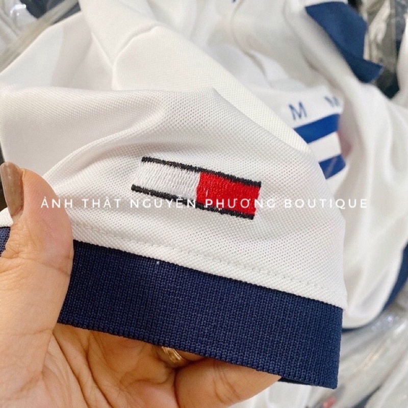 Áo polo Tommy nữ cổ bẻ cộc tay phối màu siêu hot dễ phối đồ