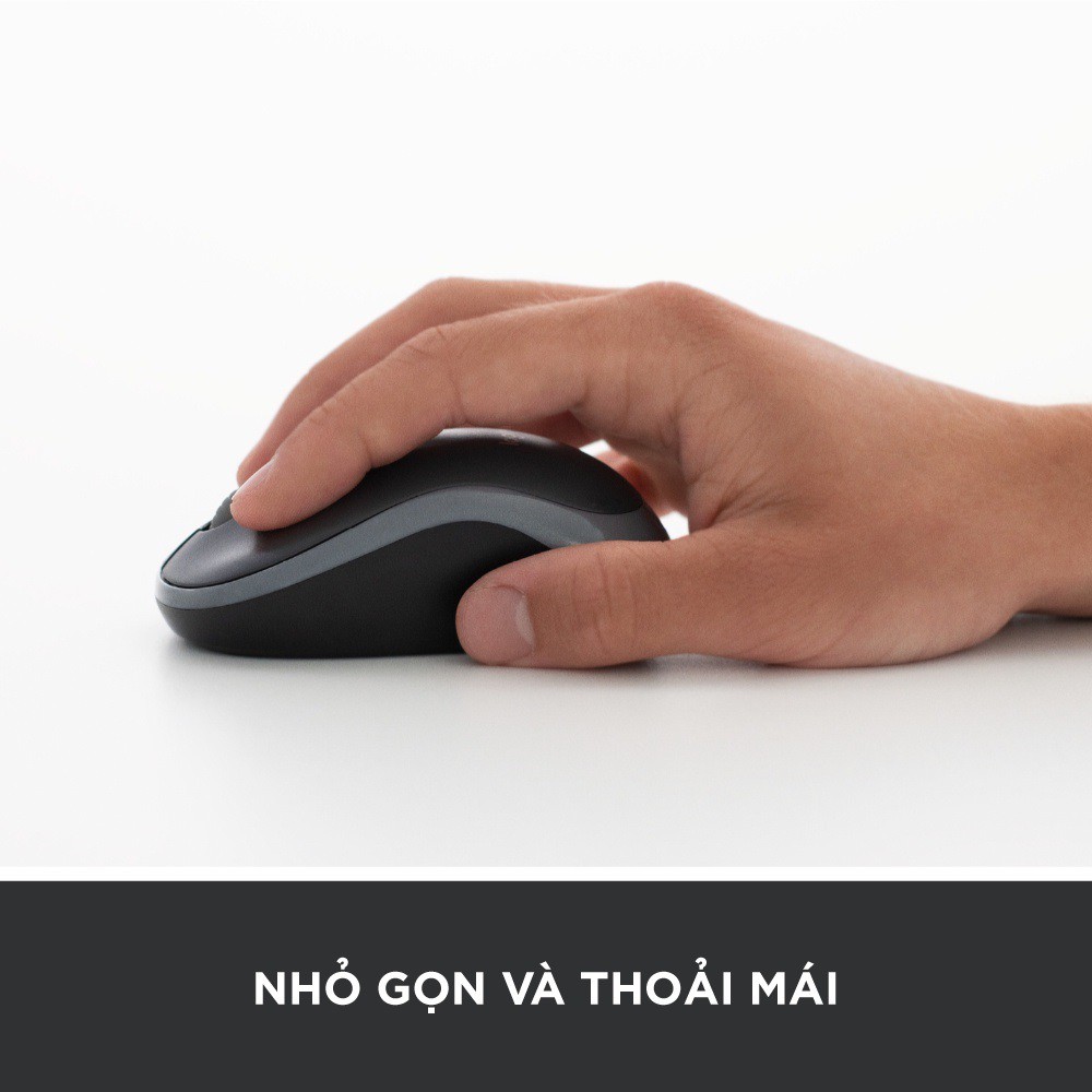 Chuột không dây Logitech M185 Xám- Hàng chính hãng