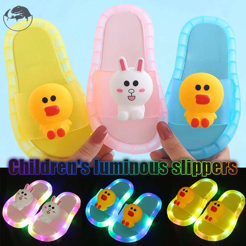 (MỚI) Dép xỏ ngón hình hoạt hình có đèn LED cho bé