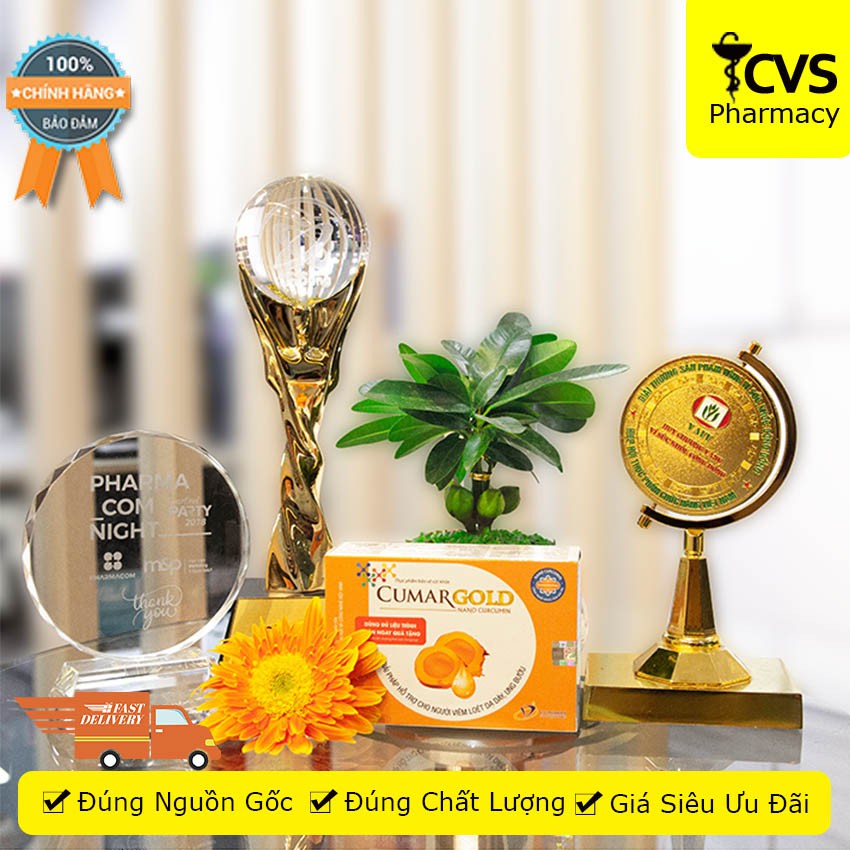 [MẪU MỚI] CumarGold New - Hỗ trợ bảo vệ niêm mạc dạ dày, giảm nhanh triệu chứng viêm loét dạ dày, tá tràng - cvspharmacy