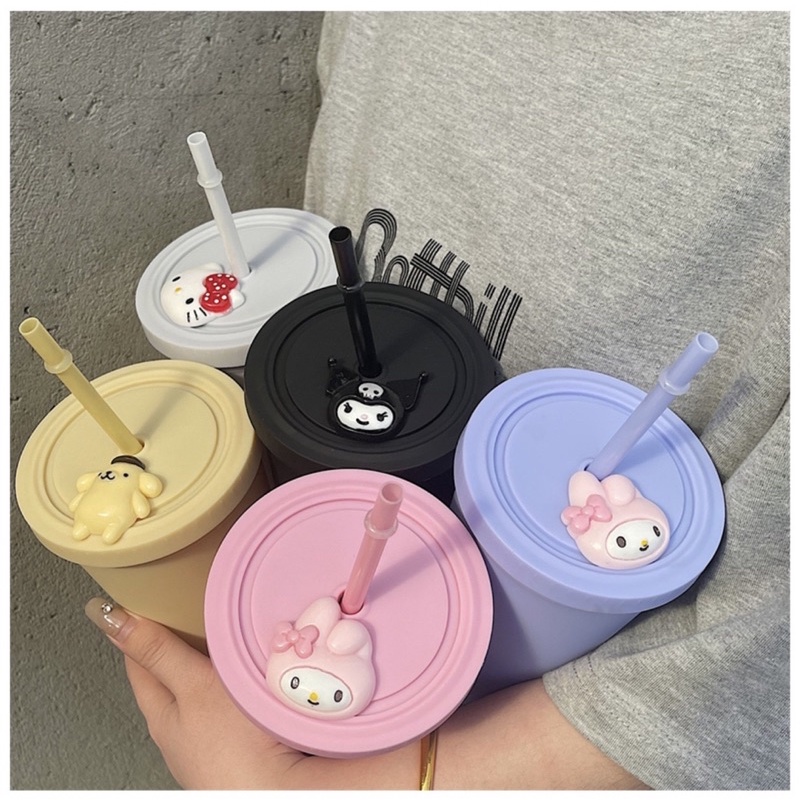 Cốc Ly uống nước DIY Kuromi, Cinnamonroll, MyMelody, Pompompurin, HelloKitty