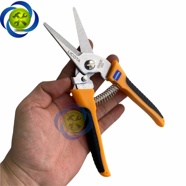 Kéo cắt cành mũi nhọn Licota TGP-00248 loai 8 inch dài 200mm màu vàng - đen