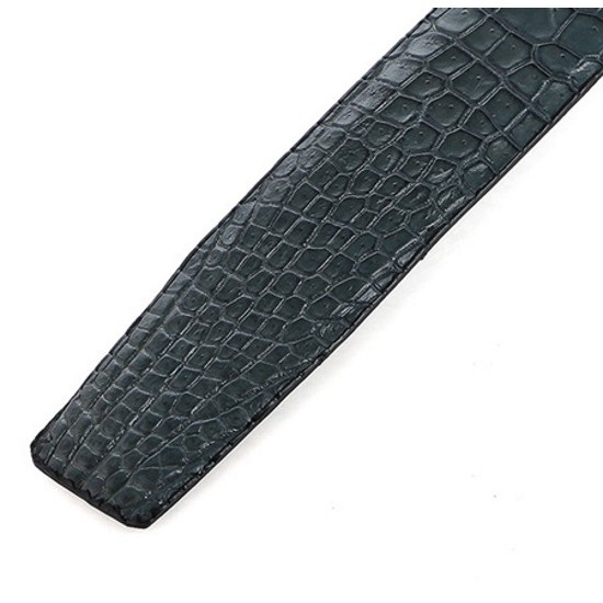 Dây nịt nam da cá sấu Huy Hoàng nguyên con bụng 3,5P màu xanh đậm HP4801