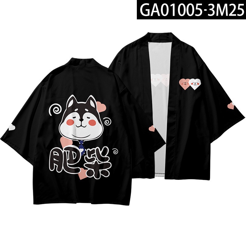 Áo Choàng Kimono Chống Nắng Dáng Rộng In Họa Tiết Kỹ Thuật Số Phong Cách Akita Shiba Inu Mới Cho Nam Và Nữ