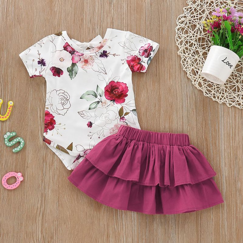 Mary☆Short Sleeve Tops Jumpsuit + Tutu Skirt Outfits