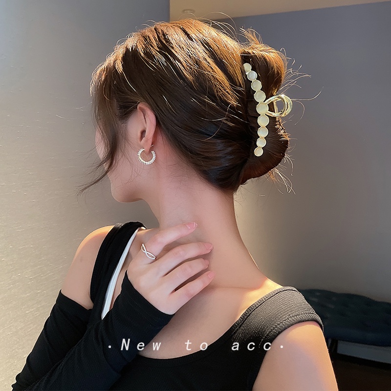 IF ME Kẹp Tóc Càng Cua Đính Đá Opal Thời Trang Cho Nữ