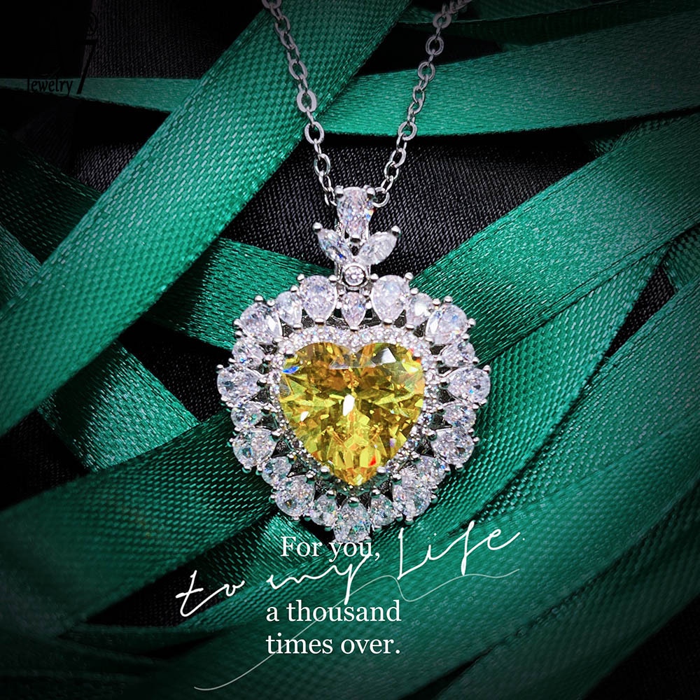 Vòng cổ Mặt Trái Tim Đính Đá A7 Nhiều Màu Sắc