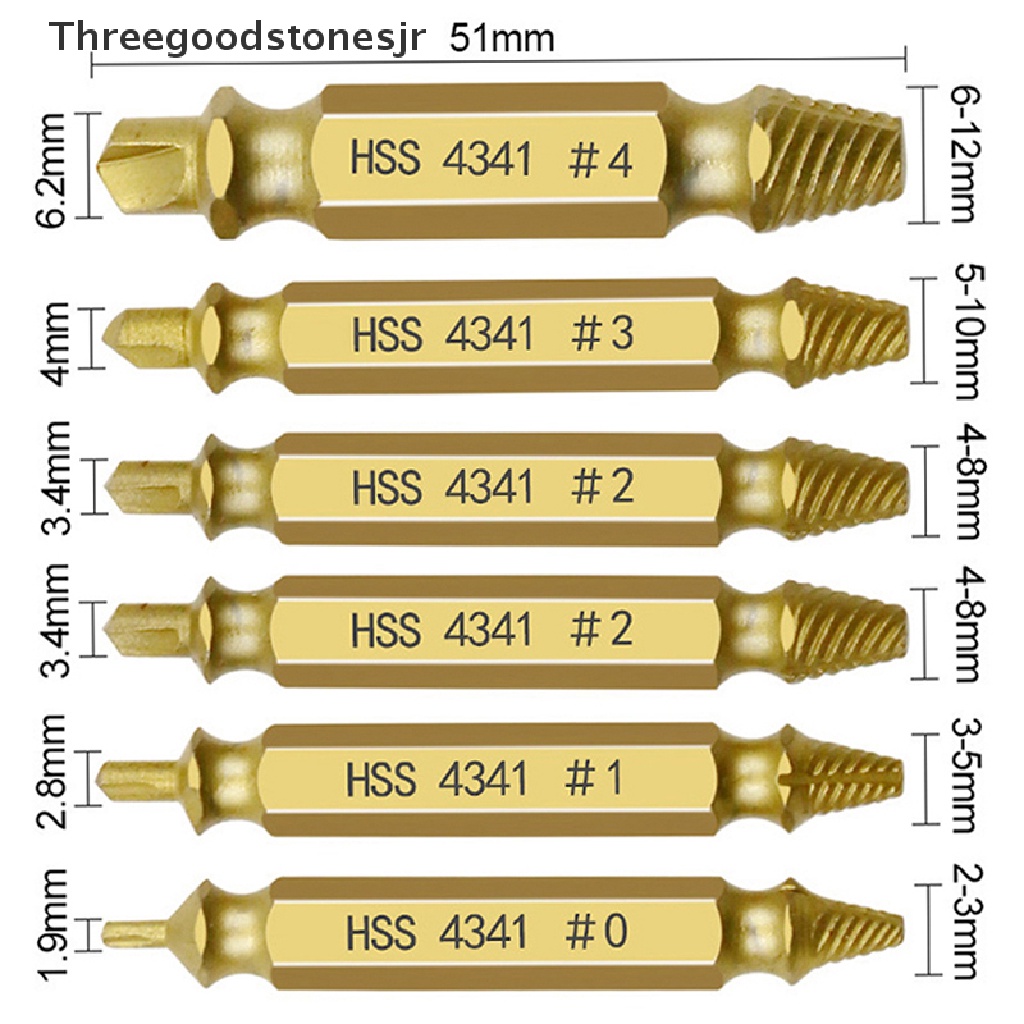 Set 6 Mũi Khoan Tháo Gỡ Ốc Vít Bị Hỏng