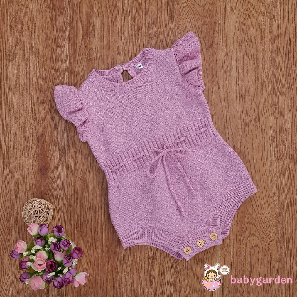 Áo liền quần tay cánh tiên màu trơn cho bé gái