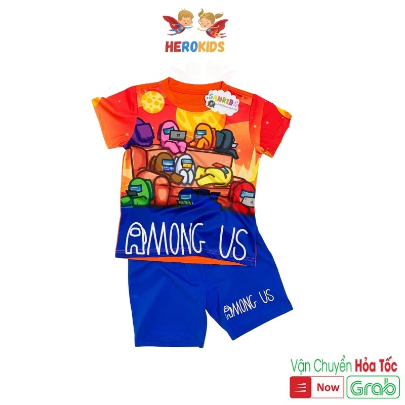 Among us bộ quần áo cotton cho bé Herokids