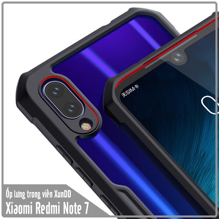 Ốp lưng Xiaomi Redmi Note 7 trong viền nhựa dẻo XunDD