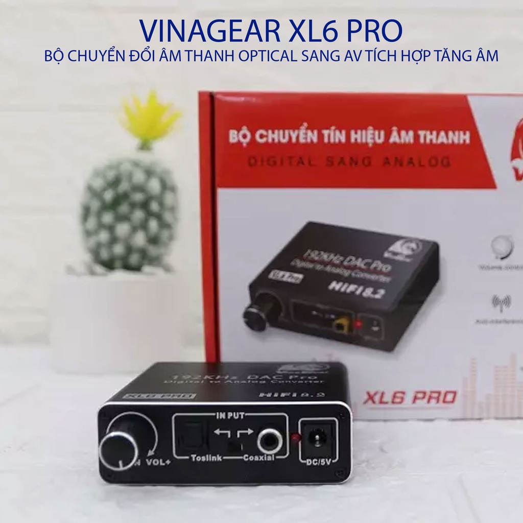 VINAGEAR XL6 PRO - BỘ CHUYỂN ĐỔI ÂM THANH OPTICAL SANG AV TÍCH HỢP TĂNG ÂM