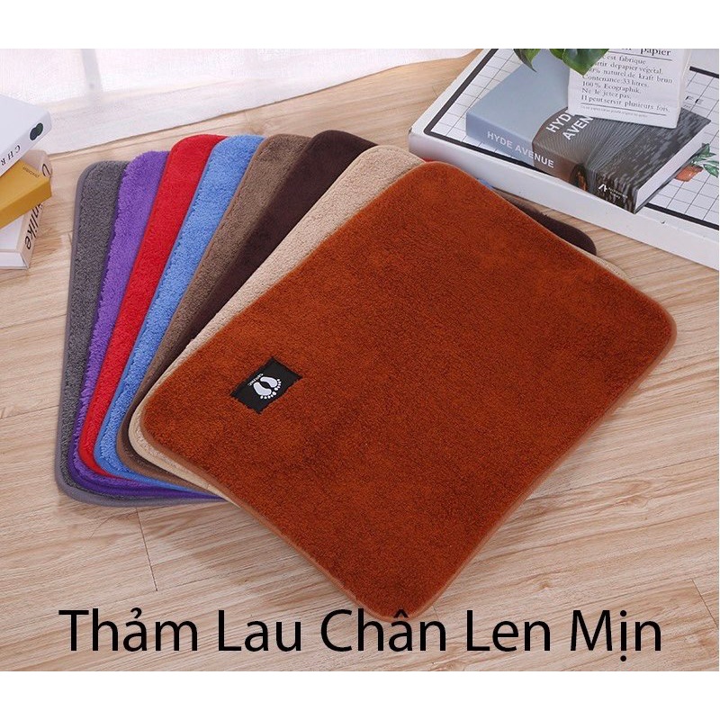 Thảm lau chân thấm nước tốt cho nhà tắm phòng khách chất len mềm mịn kích thước 40x60cm