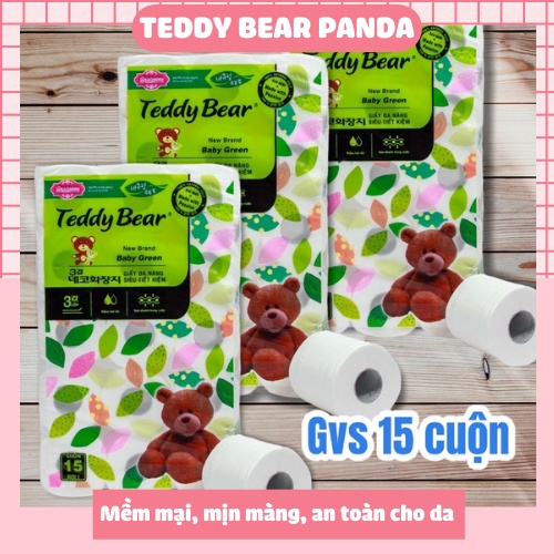 Giấy vệ sinh TEDDY BEAR 15 cuộn - lõi trắng dai mềm mịn