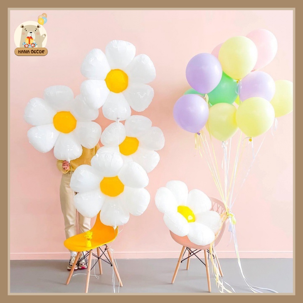 Bóng hoa cúc trang trí sinh nhật, thôi nôi phong cách Hàn Quốc Hana Decor