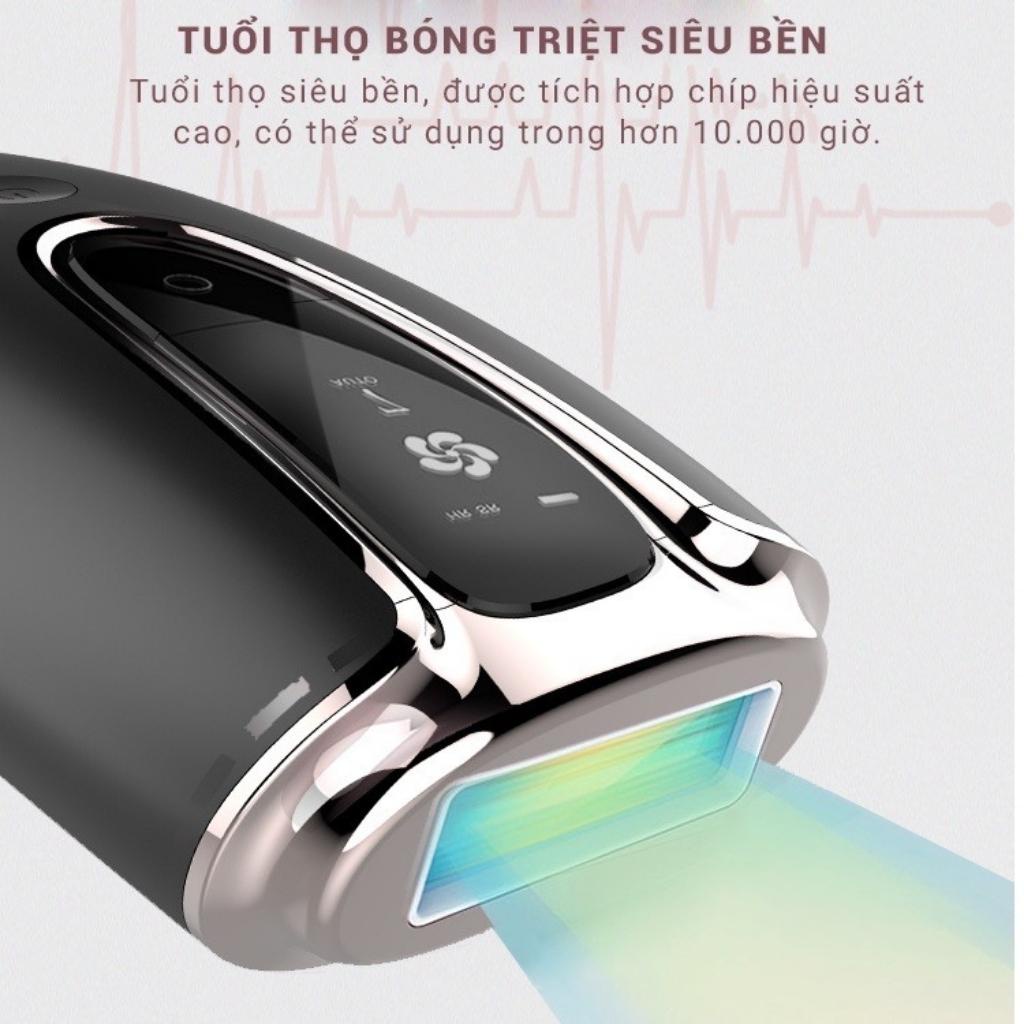 Máy Triệt Lông Vĩnh Viễn Mini 8 Cấp Độ Vô Hạn Xung PRIMIUM-Có Trẻ Hóa Da, Tặng Kính+ Gel+Dạo Cạo