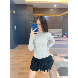 Áo Thun Tay Dài Có Thắt Ở Lưng (Hình Thật Tự Chụp)