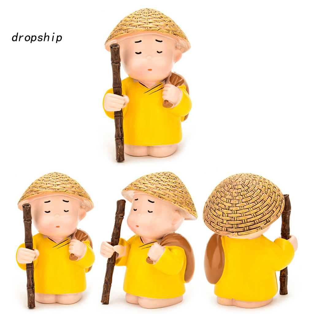 Set 3 Tượng Chú Tiểu Dễ Thương Dùng Để Trang Trí Nội Thất / Ô Tô