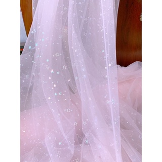 1M LƯỚI TUTU IN HÌNH SAO LẤP LÁNH