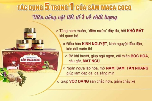 ✅ Sâm maca coco - hỗ trợ tăng cường nội tiết tố nữ, làm đẹp da, điều hoà kinh nguyệt