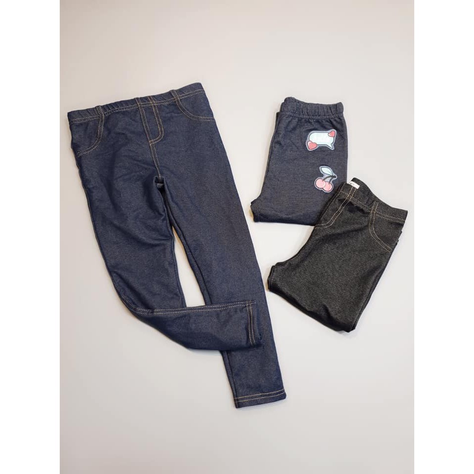 Quần legging giả Jean bé gái Việt nam xuất khẩu dư xịn size 3 4-16 tuổi