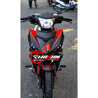 Tem trùm nhám The Doctor monster đen đỏ cho Exciter 150