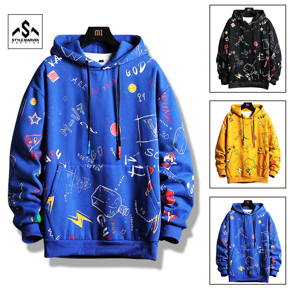 Bộ quần áo nam nữ STYLE MARVEN áo hoodie họa tiết phối quần jogger siêu ngầu - SET GHEP TOP 173 + JOGGER 75