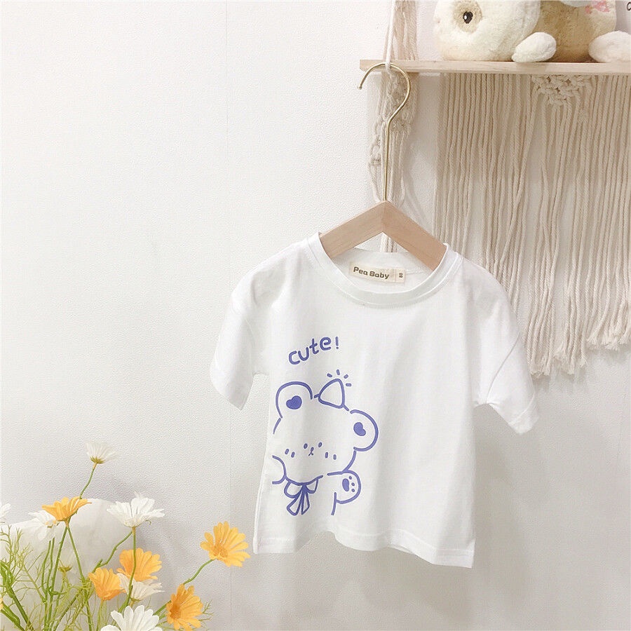 Áo Thun Cotton Tay Ngắn In Họa Tiết Hoạt Hình Phong Cách Hàn Quốc Thời Trang Mùa Hè Cho Nữ