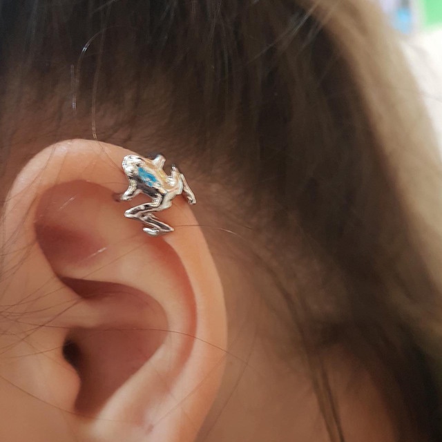 Khuyên Kẹp Sụn / Xỏ Sụn Tai / Kẹp Sụn Hình Ếch / Cây Bằng Thép Không Gỉ Cá Tính Đơn Giản Cho Nữ
