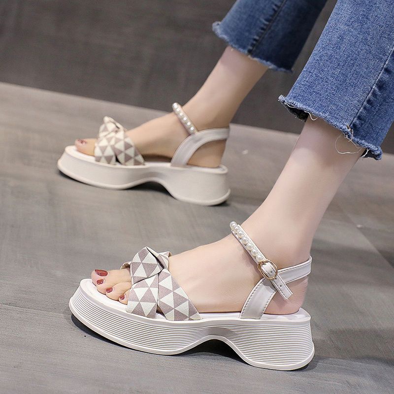 Giày Sandal Thể Thao Đế Mềm Dày Thời Trang Mùa Hè