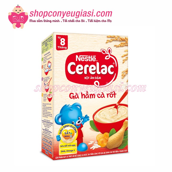 Bột Ăn Dặm Nestle Cerelac Gà Hầm Cà Rốt - Hộp Giấy 200g