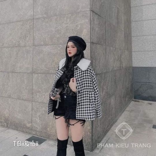 🌈ÁO KHOÁC DẠ CỔ LÔNG RĂNG SÓI + kèm Túi❤️