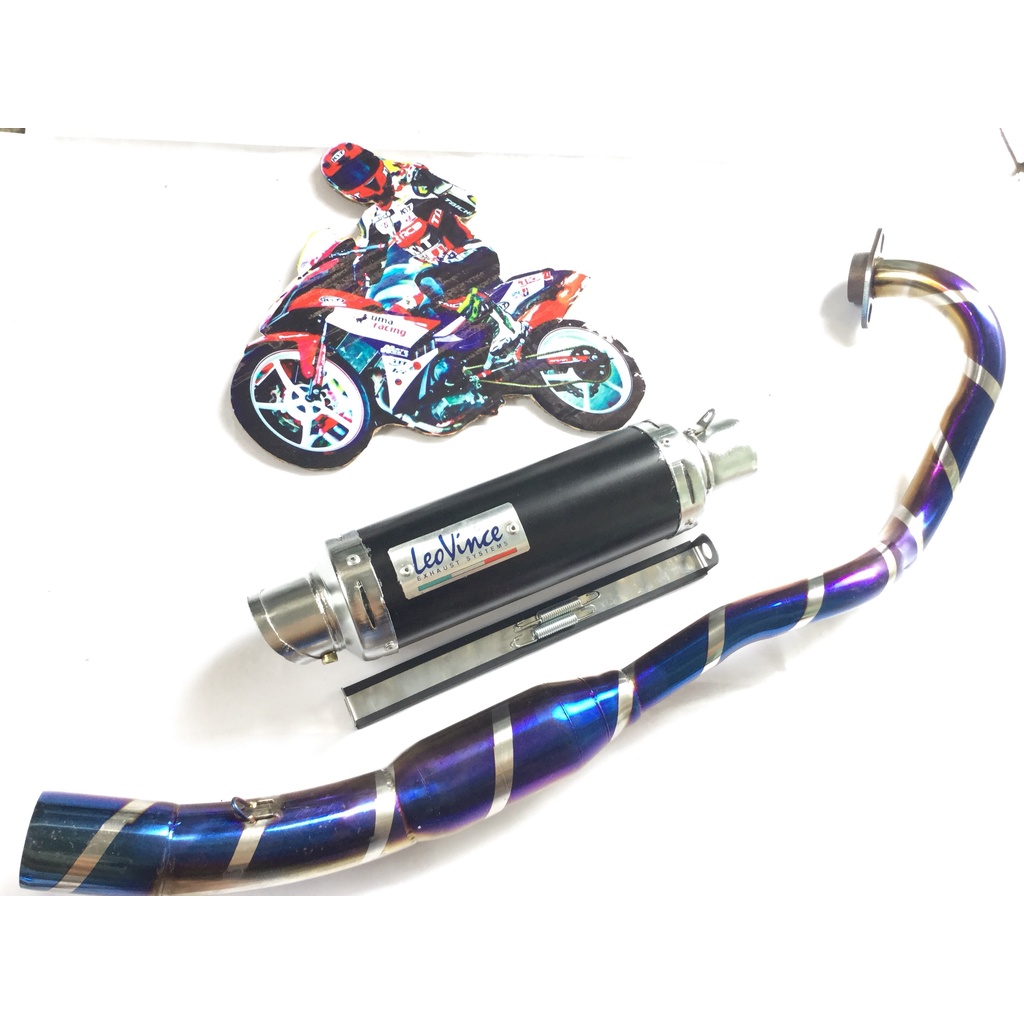 Pô leovince ĐEN cả cổ bầu hơi titan exciter, winer, sonic, raider, satria, gsx, TFX,R15,...