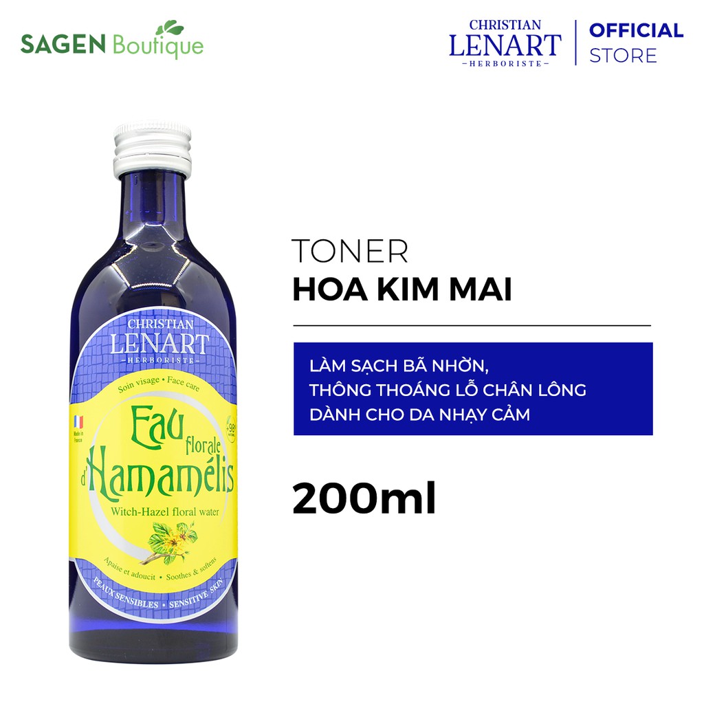 [Mã FMCGM50 - 8% đơn 250K] Nước Hoa Hồng Christian Lenart Chiết Xuất Hoa Kim Mai Eau florale d' Hamamélis 200ml