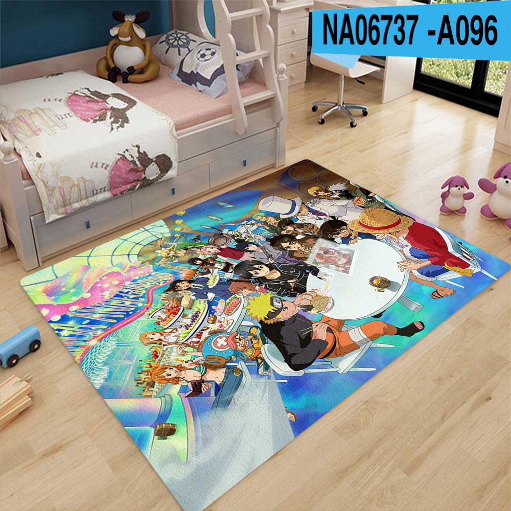 Thảm Lót Sàn Nhiều Màu Sắc Hình Roronoa Zoro Luffy Sanji Anime ONE PIECE 120X80Cm