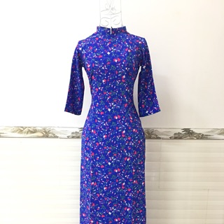 2 áo dài may sẵn hoa nhí