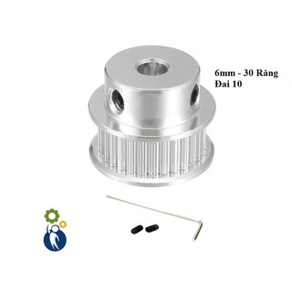 Buly, Puly, Pulley Trục 6mm - 30 Răng Đai 10, sử dụng với dây đai 2GT-10mm
