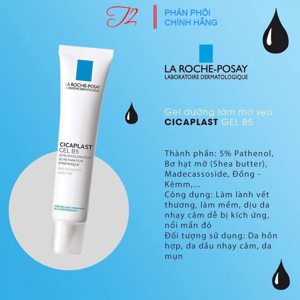 Kem Dưỡng Da Dạng Gel La Roche-Posay Cicaplast Gel B5 Giảm Sẹo Thâm, Hỗ Trợ Phục Hồi, Tái Tạo Da Cho Da Khô Hỗn Hợp 40ml