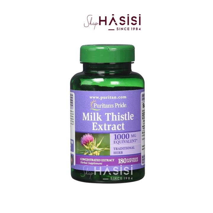 Viên uống bổ gan PURITAN - Puritan's Pride Milk Thistle Extract  (Hộp 180 viên - 1 đến 2 viên/ ngày)