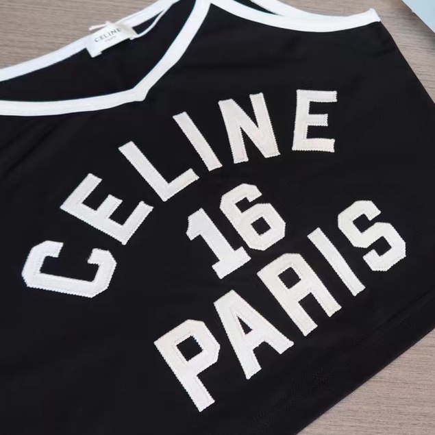 Ce 2022 Áo Vest Dệt Kim Trơn Thêu Cotton Mới