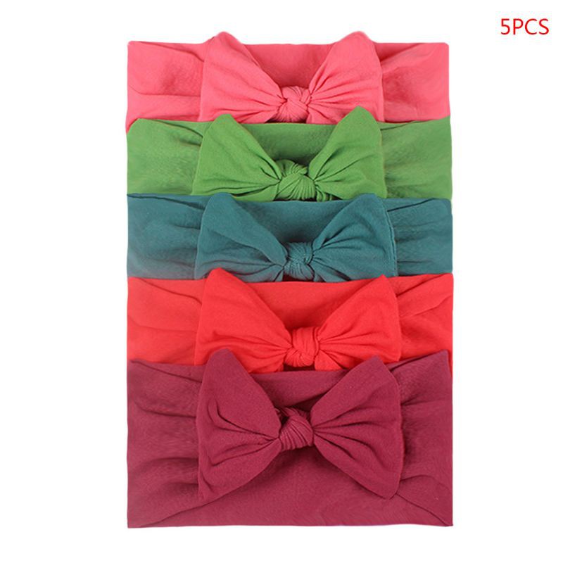 Set 5 Băng Đô Nơ Co Giãn Đáng Yêu Cho Bé Gái