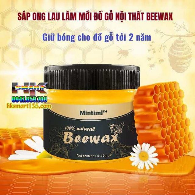  Sáp ong Beewax đánh bóng đồ gỗ 100% từ thiên nhiên, chất lượng cao