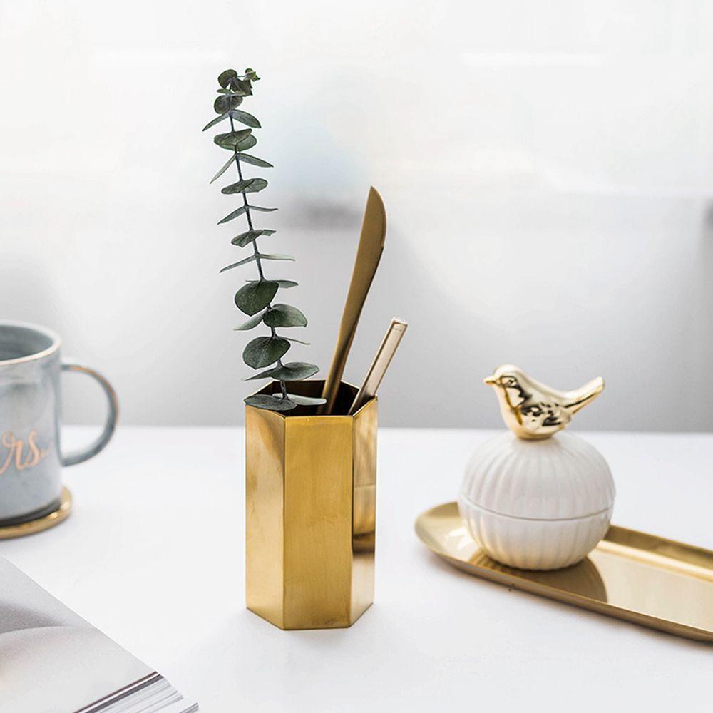 Giá Đỡ Bút Bằng Thép Không Gỉ Hình Lục Giác Thanh Lịch Sắp Xếp Gọn Gàng