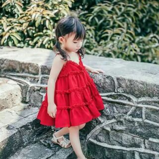 Maxi đỏ xinh cho bé gái
