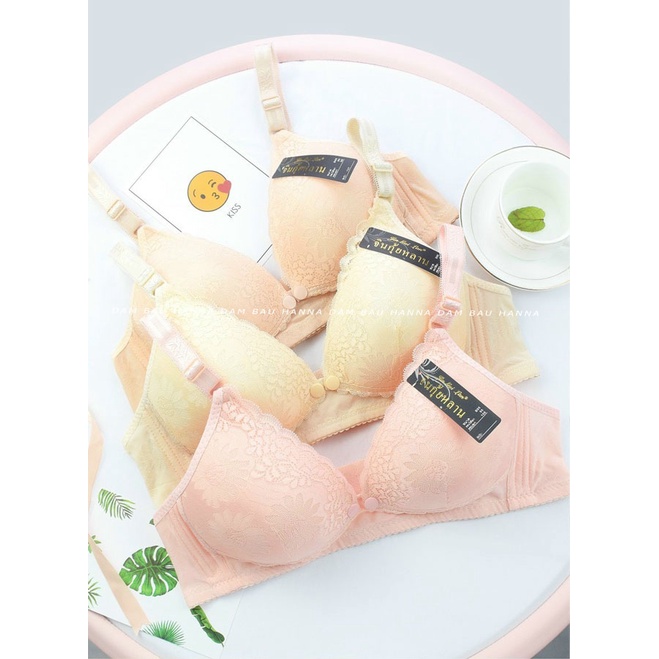 [SIZE 38,40,42] Áo ngực bầu và cho con bú không gọng có ren mặc được bầu và sau sinh có 3 size chống xệ thoáng mát mút