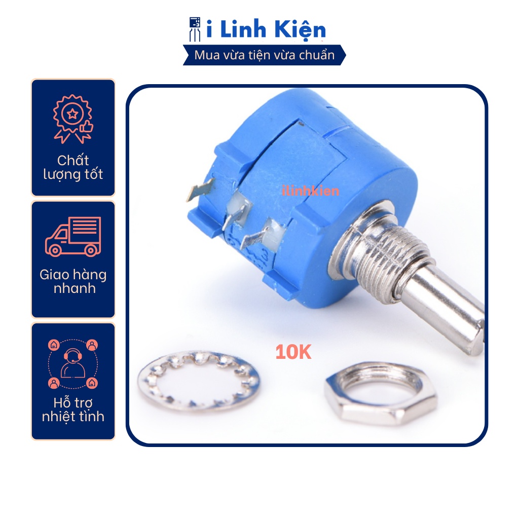 Chiết áp đơn 10K 3590S-2-103L 2W xoay nhiều vòng