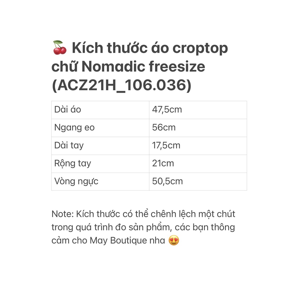 [HÀNG CÓ SẴN] Áo croptop nữ tay ngắn form rộng in chữ Nomadic Ulzzang ACZ21H_106.036 (ẢNH THẬT) | BigBuy360 - bigbuy360.vn