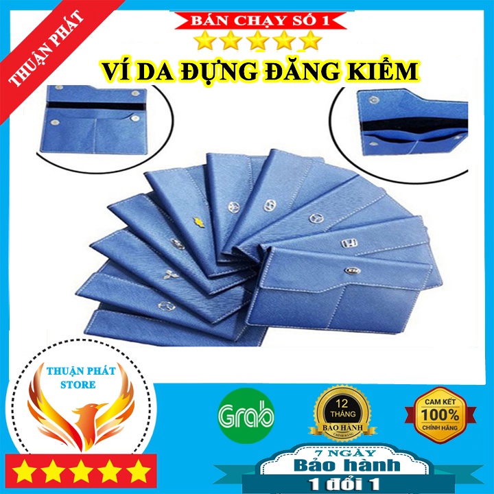 Ví da đựng đăng kiểm giấy tờ xe ô tô dập logo các hãng cao cấp