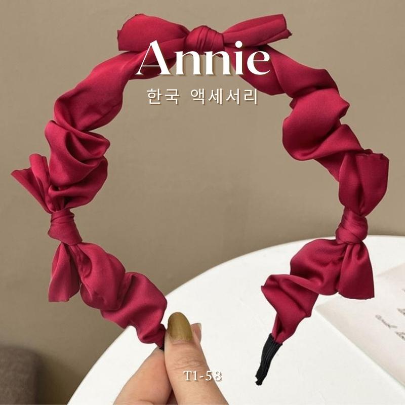 Băng đô lụa satin thắt nơ phong cách Retro Pháp ANNIE T1-58